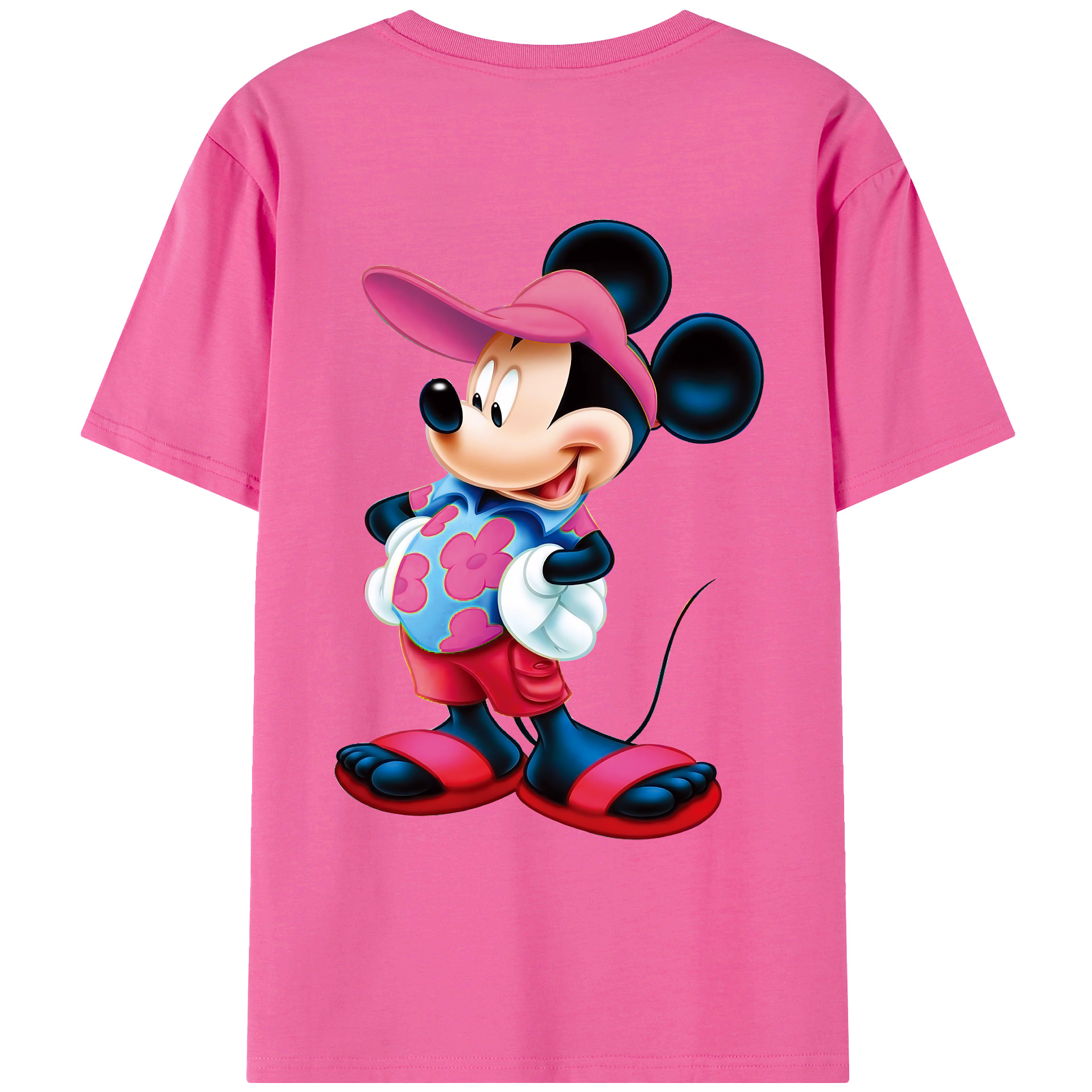 （画像用） ミッキーマウス Mickey Mouse レディース半袖Tシャツ(バックプリント)